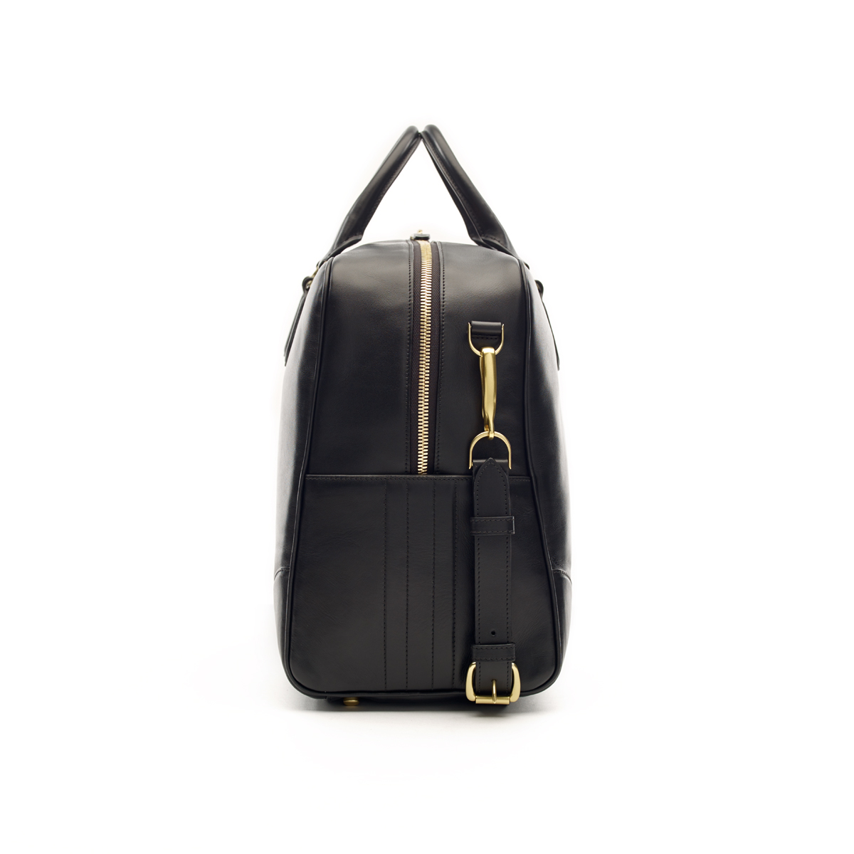 collier black leather bag