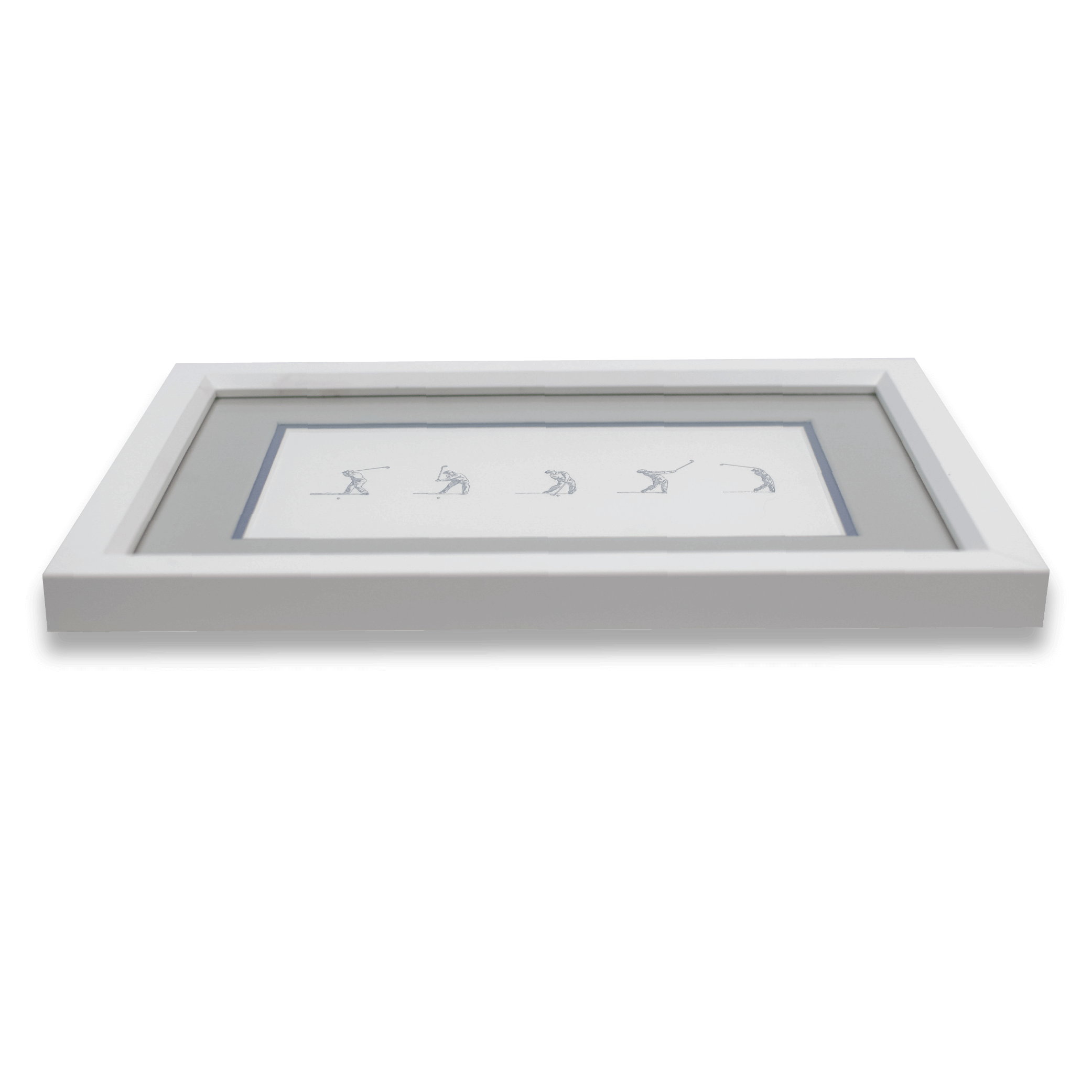 Golf Print Iconic Swing White Wooden Framed Print Douglas Rose Co.